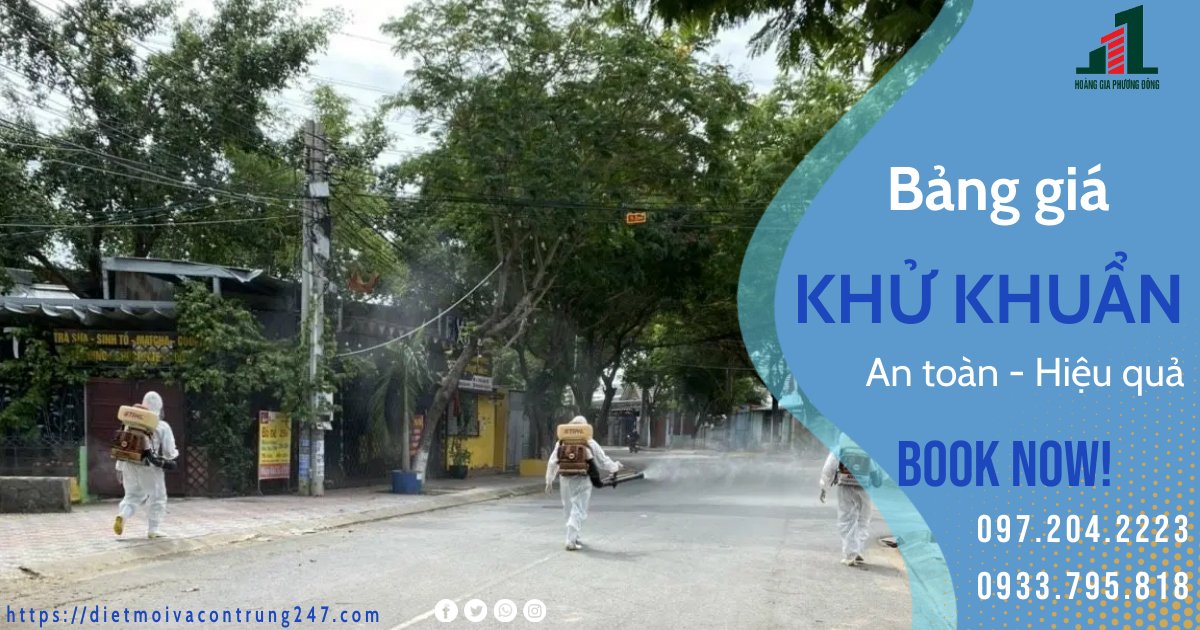 BẢNG GIÁ DỊCH VỤ PHUN KHỬ KHUẨN